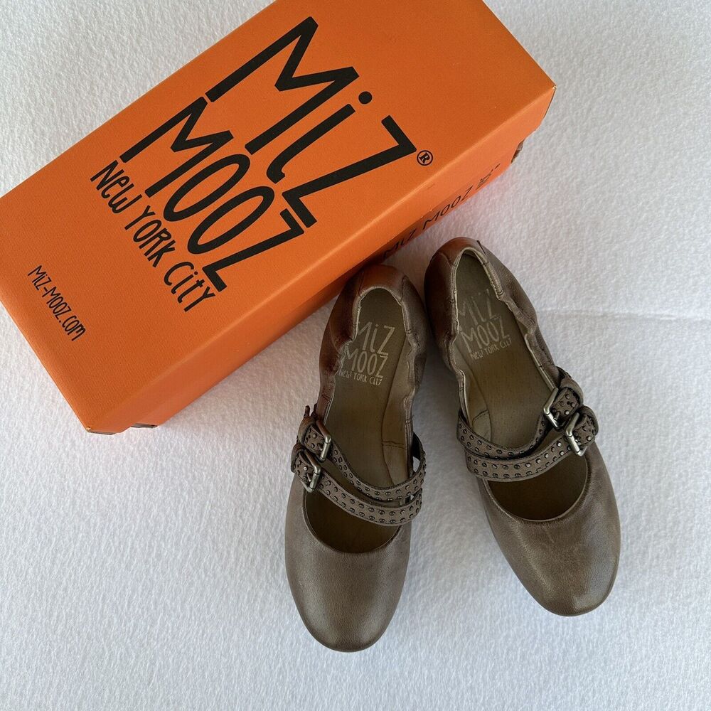Women's MIZ MOOZ  Cassia Brown Leather Mary Jane Flats SZ 5.5 EU 36